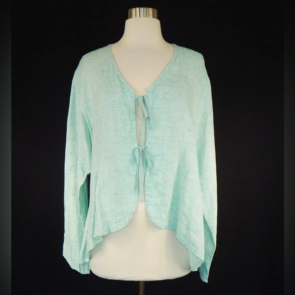 Flax Tie Front top, Medium